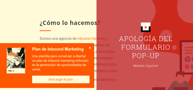 Apología del formulario pop-up